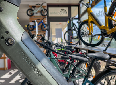 Intérieur magasin de vélos La Rochelle